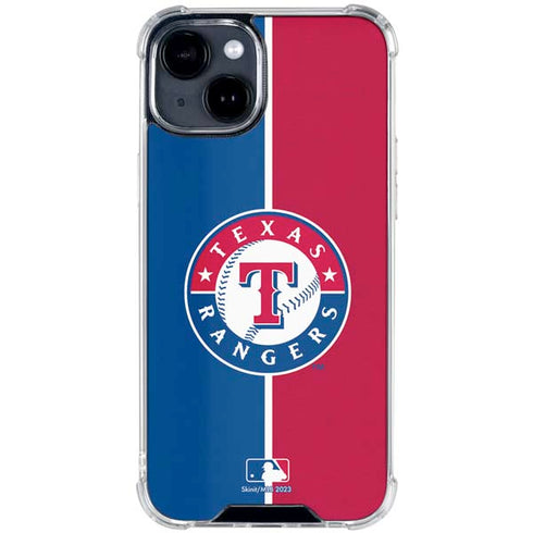 MLB Texas Rangers Split iPhone 15 Clear Case