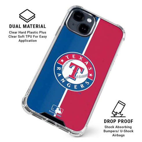 MLB Texas Rangers Split iPhone 15 Clear Case