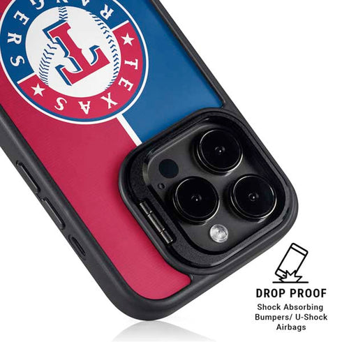 MLB Texas Rangers Split iPhone 15 Pro Max Kickstand Case