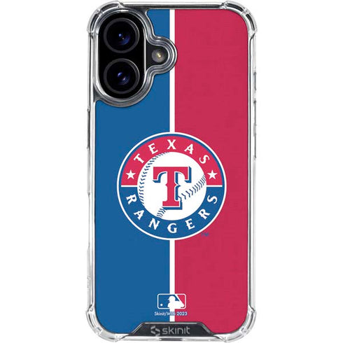 MLB Texas Rangers Split iPhone 16 Clear Case