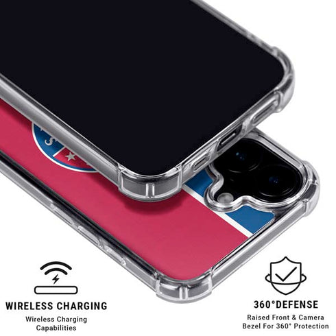 MLB Texas Rangers Split iPhone 16 Plus Clear Case