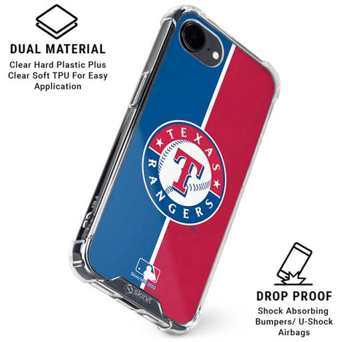 MLB Texas Rangers Split iPhone 16e Clear Case