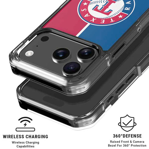 MLB Texas Rangers Split iPhone 17 Pro Clear Case