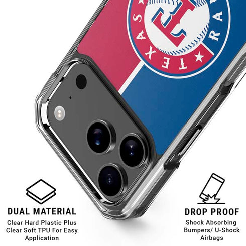 MLB Texas Rangers Split iPhone 17 Pro Max Clear Case