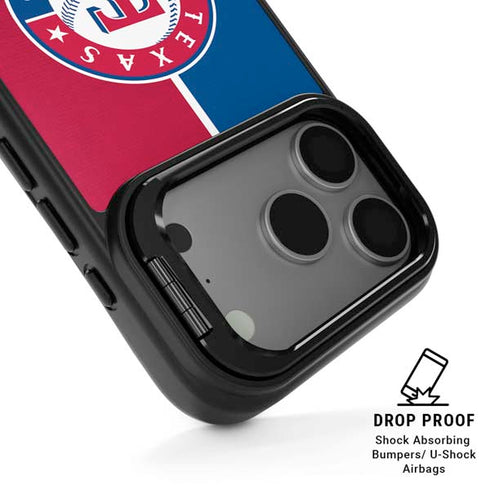MLB Texas Rangers Split iPhone 17 Pro Max Kickstand Case