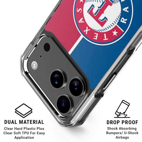 MLB Texas Rangers Split iPhone 18 Pro Clear Case