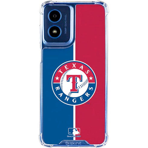MLB Texas Rangers Split Moto G Play 4G (2024) Clear Case