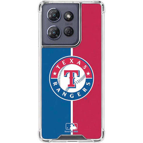 MLB Texas Rangers Split Moto G Play 5G (2025) Clear Case