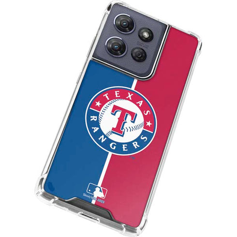 MLB Texas Rangers Split Moto G Play 5G (2025) Clear Case