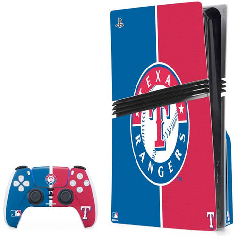 MLB Texas Rangers Split PS5 Pro Disk Bundle Skin