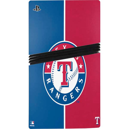MLB Texas Rangers Split PS5 Pro Disk Console Skin