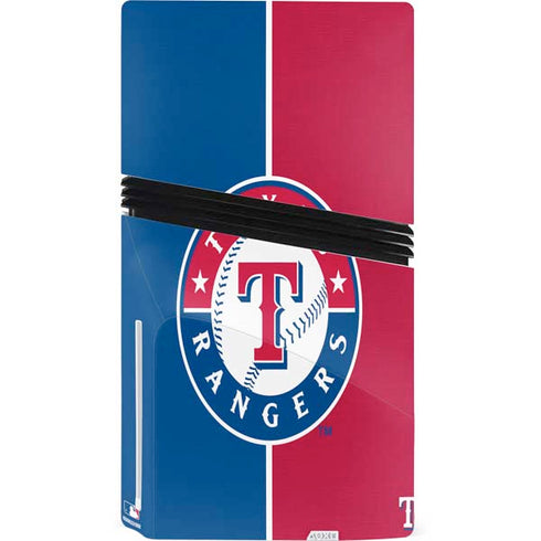 MLB Texas Rangers Split PS5 Pro Disk Console Skin