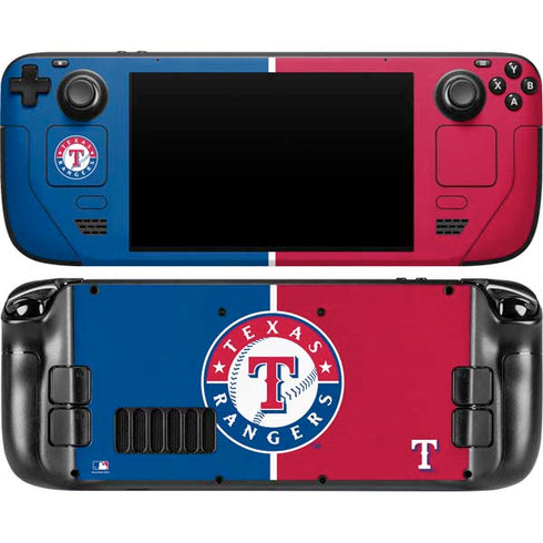 MLB Texas Rangers Split Steam Deck Handheld Gaming Computer OLED Skin