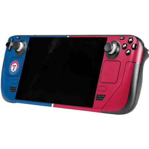 MLB Texas Rangers Split Steam Deck Handheld Gaming Computer OLED Skin
