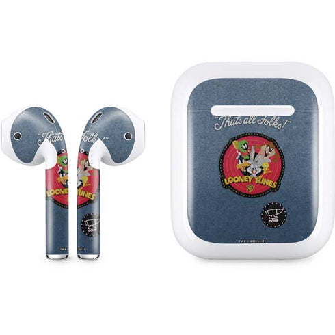 Looney Tunes Thats All Folks Patch Apple AirPods Skin