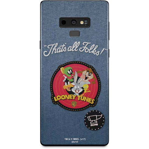 Looney Tunes Thats All Folks Patch Galaxy Note 9 Skin