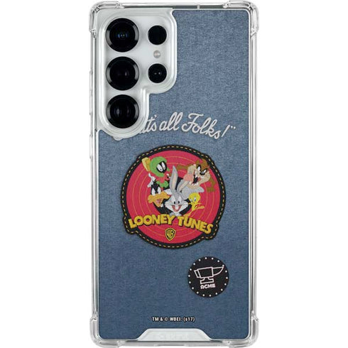 Looney Tunes Thats All Folks Patch Galaxy S25 Ultra Clear Case