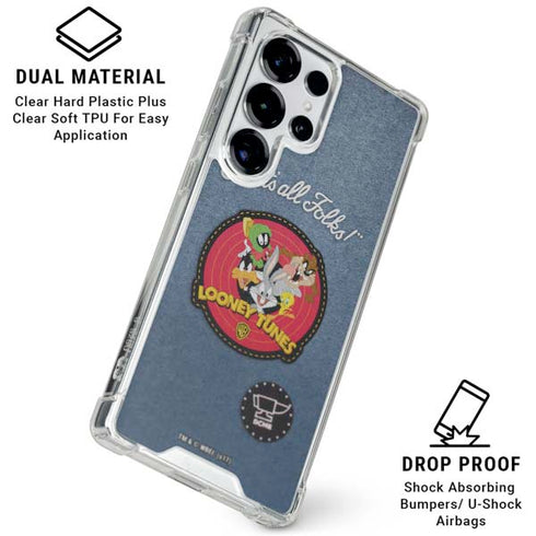 Looney Tunes Thats All Folks Patch Galaxy S25 Ultra Clear Case