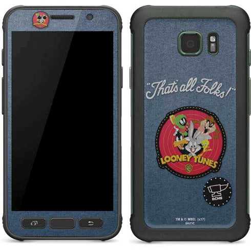 Looney Tunes Thats All Folks Patch Galaxy S7 Active Skin