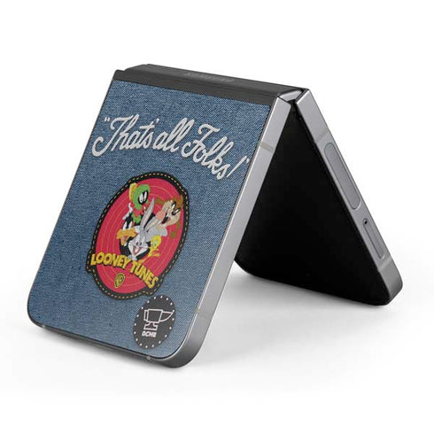 Looney Tunes Thats All Folks Patch Galaxy Z Flip6 Skin