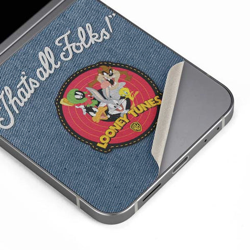 Looney Tunes Thats All Folks Patch Galaxy Z Flip6 Skin