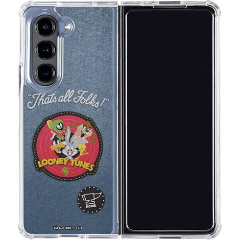 Looney Tunes Thats All Folks Patch Galaxy Z Fold5 5G Clear Case