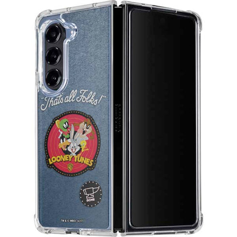 Looney Tunes Thats All Folks Patch Galaxy Z Fold5 5G Clear Case