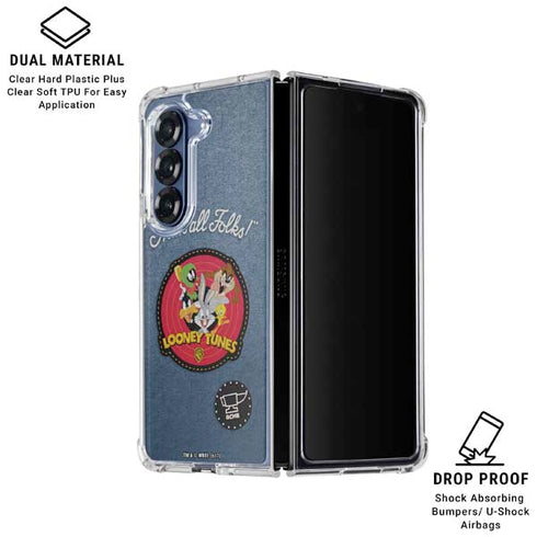 Looney Tunes Thats All Folks Patch Galaxy Z Fold6 Clear Case