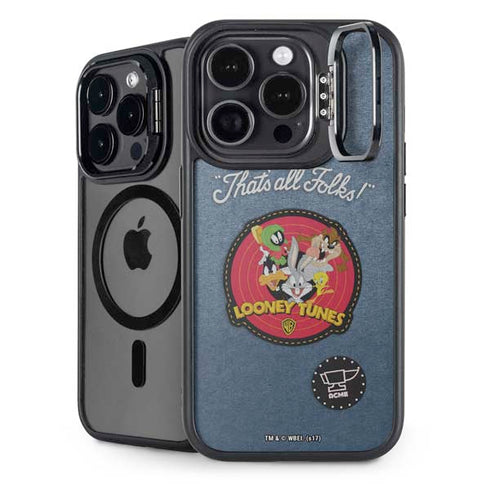 Looney Tunes Thats All Folks Patch iPhone 13 Pro Kickstand Case
