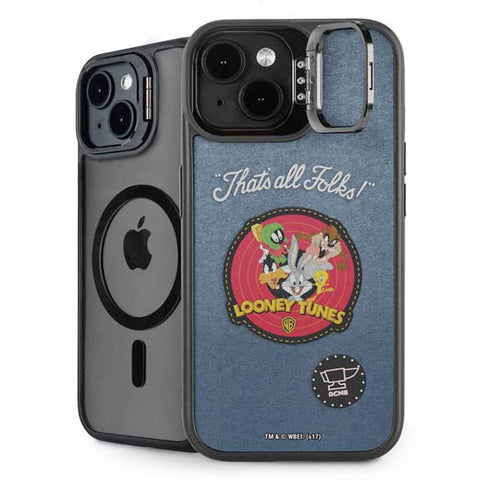 Looney Tunes Thats All Folks Patch iPhone 14 Plus Kickstand Case