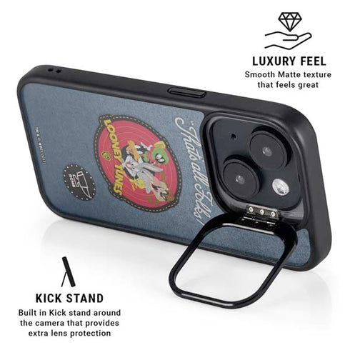 Looney Tunes Thats All Folks Patch iPhone 14 Plus Kickstand Case