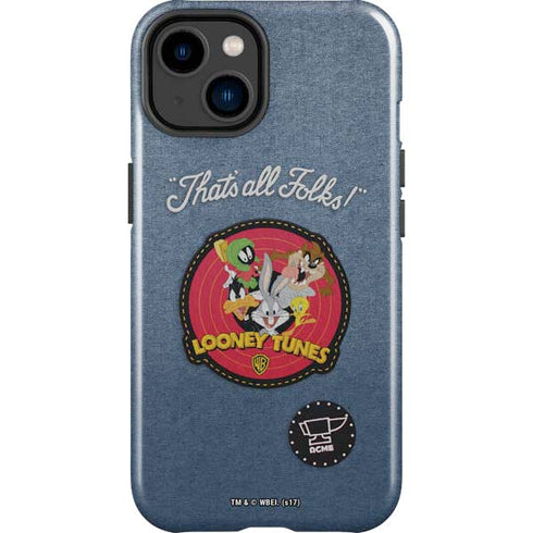 Looney Tunes Thats All Folks Patch iPhone 15 Impact Case