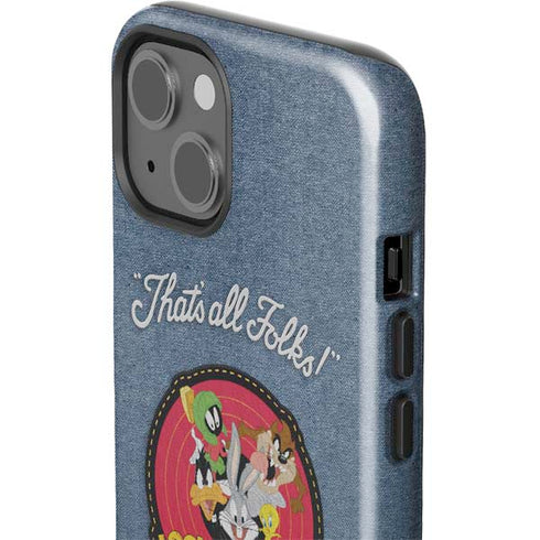 Looney Tunes Thats All Folks Patch iPhone 15 Impact Case