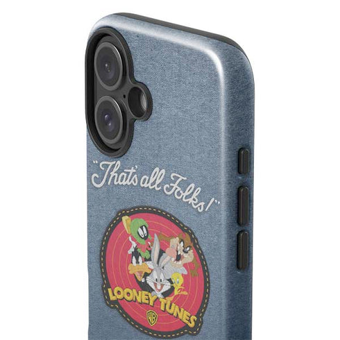 Looney Tunes Thats All Folks Patch iPhone 16 Plus Impact Case