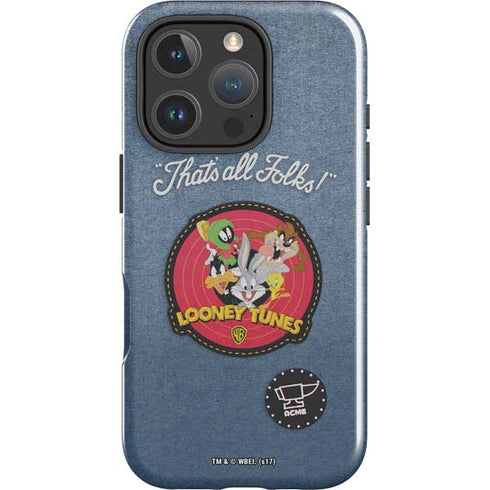 Looney Tunes Thats All Folks Patch iPhone 16 Pro Max Impact Case