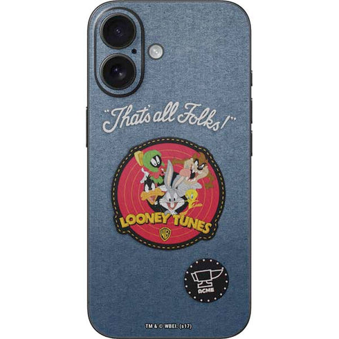 Looney Tunes Thats All Folks Patch iPhone 16 Skin