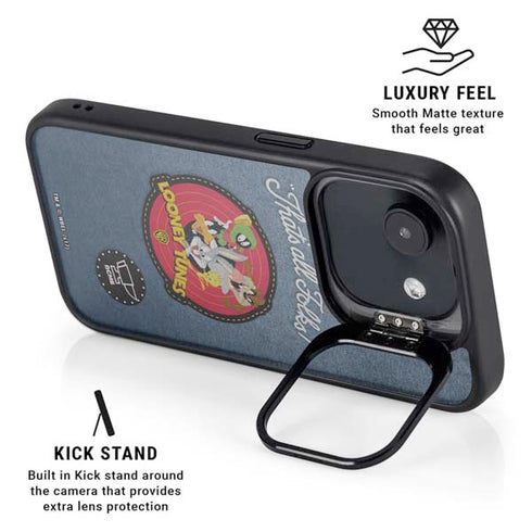 Looney Tunes Thats All Folks Patch iPhone 16e Kickstand Case