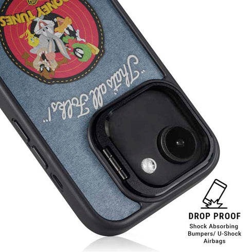 Looney Tunes Thats All Folks Patch iPhone 16e Kickstand Case