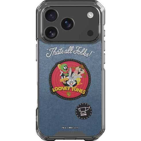 Looney Tunes Thats All Folks Patch iPhone 18 Pro Clear Case