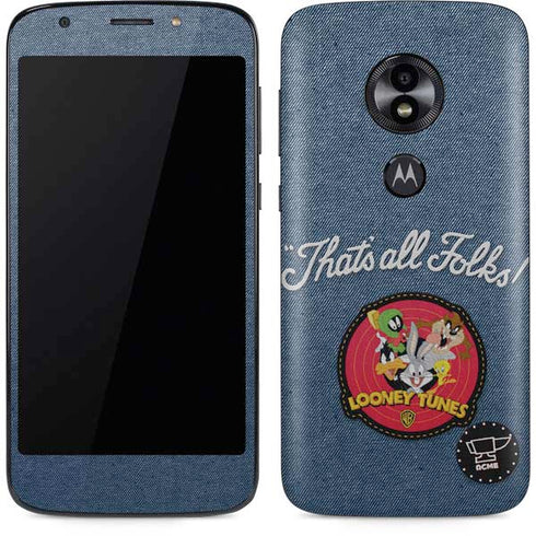 Looney Tunes Thats All Folks Patch Moto E5 Play Skin