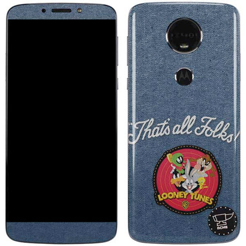 Looney Tunes Thats All Folks Patch Moto E5 Plus Skin