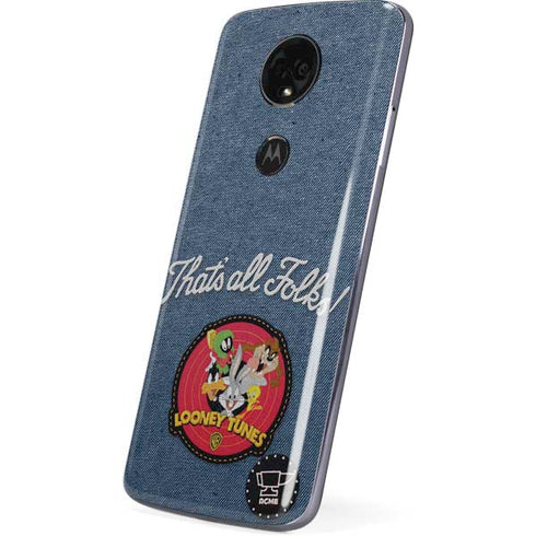 Looney Tunes Thats All Folks Patch Moto E5 Plus Skin