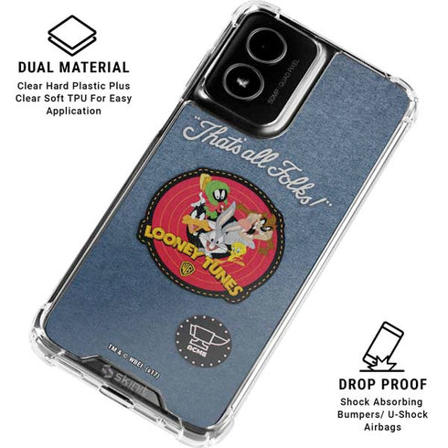 Looney Tunes Thats All Folks Patch Moto G Power 5G (2024) Clear Case