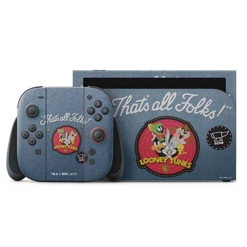 Looney Tunes Thats All Folks Patch Nintendo Switch 2 (2025) with Joy-Con Skin