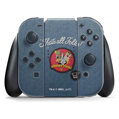 Looney Tunes Thats All Folks Patch Nintendo Switch (2017-2021) Joy-Con Controller Skin