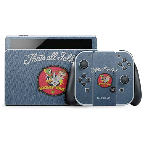 Looney Tunes Thats All Folks Patch Nintendo Skins