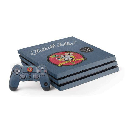 Looney Tunes Thats All Folks Patch PlayStation PS4 Skins