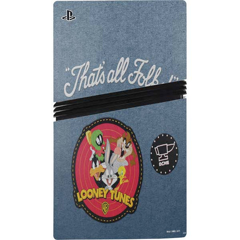 Looney Tunes Thats All Folks Patch PS5 Pro Console Skin