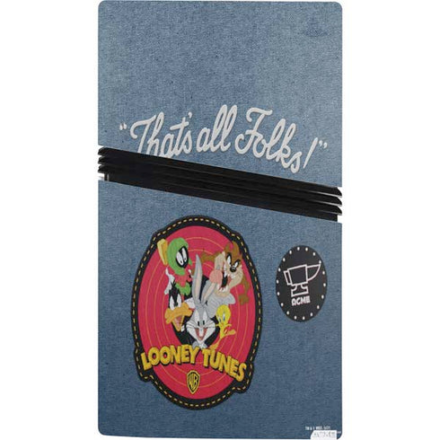 Looney Tunes Thats All Folks Patch PS5 Pro Console Skin