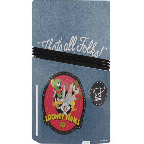 Looney Tunes Thats All Folks Patch PS5 Pro Disk Console Skin